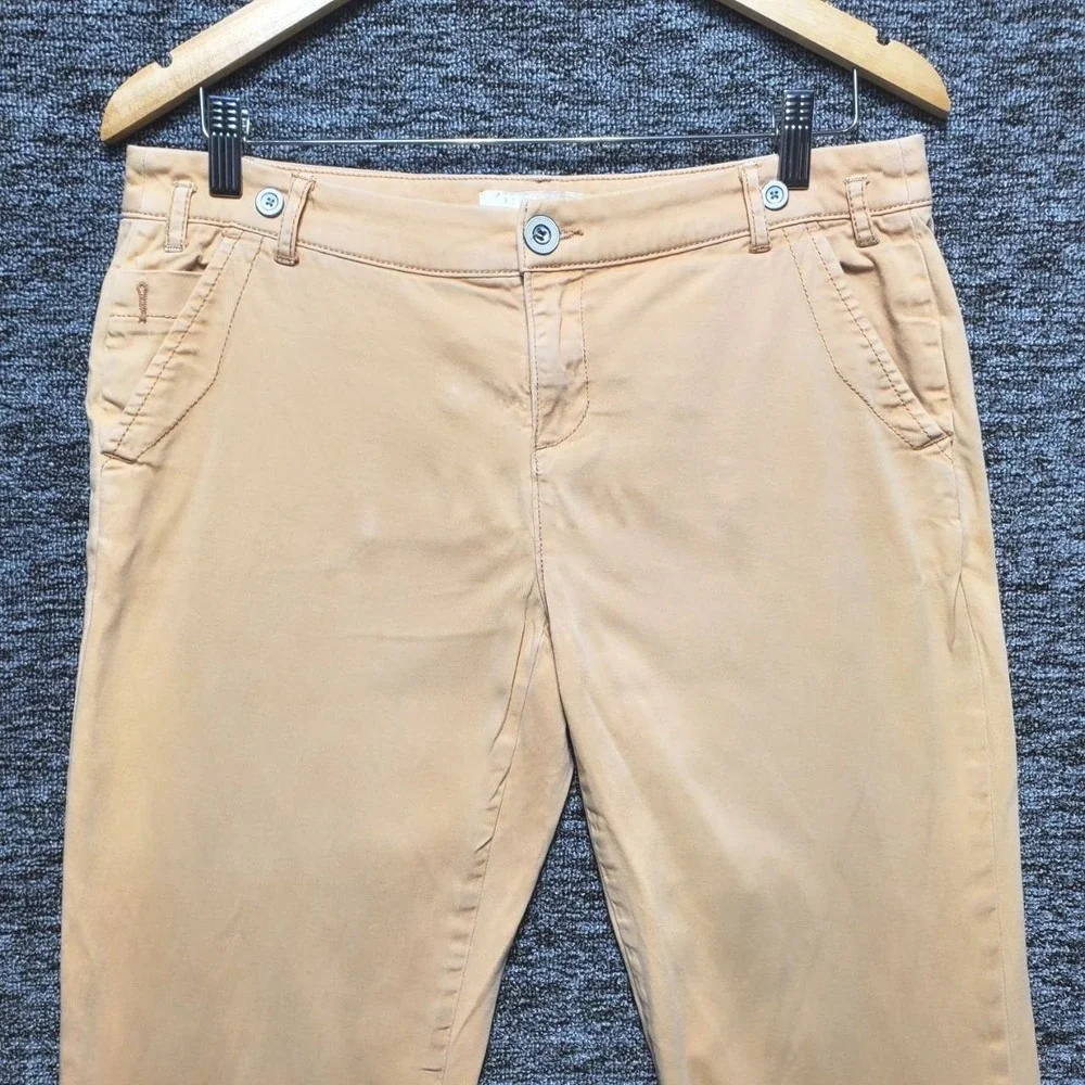 Sundance Always In Style Chino Pants Women 6 Tan Cotton Stretch Casual Coastal